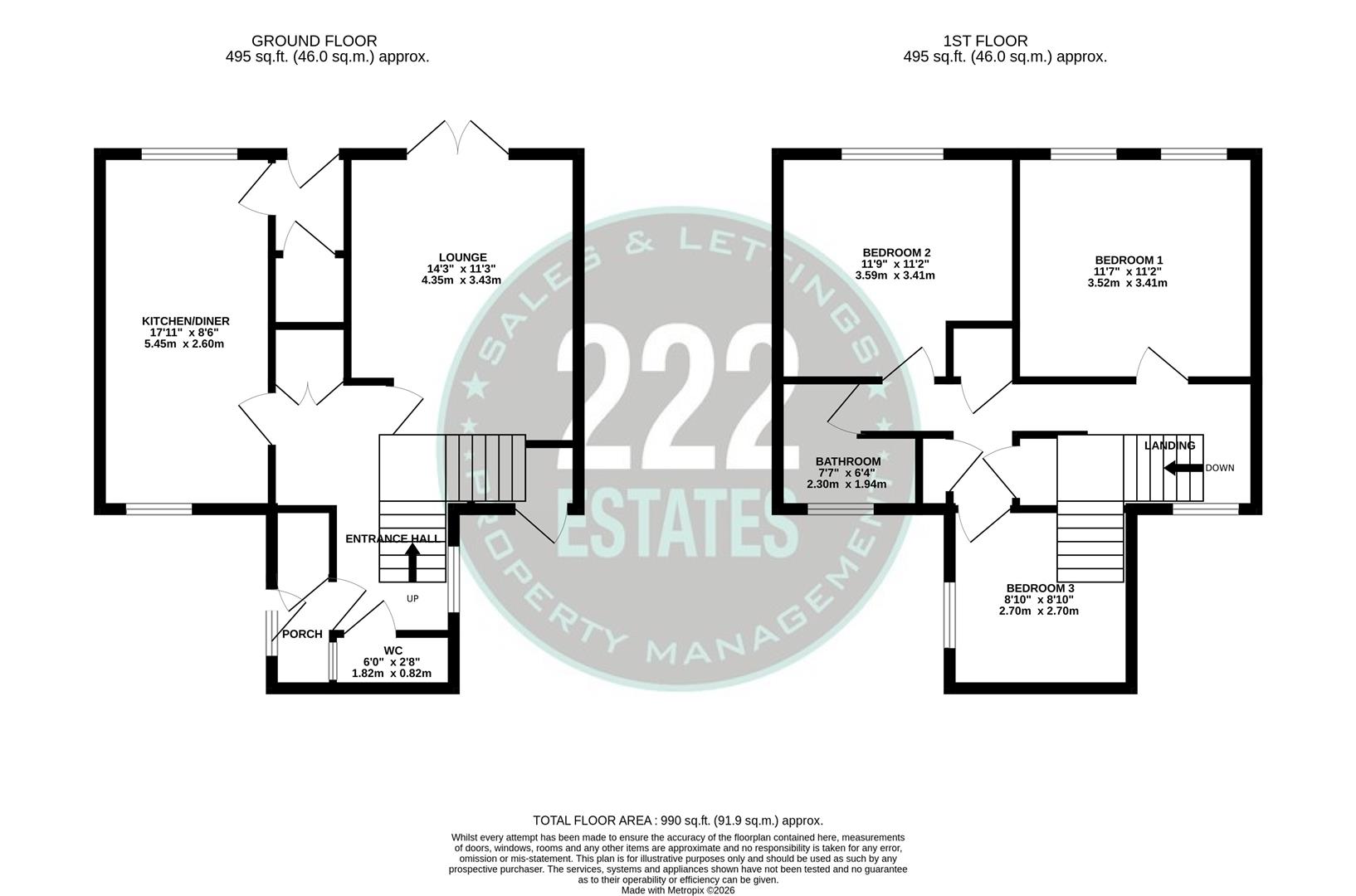 Floorplans For College Close, Warrington