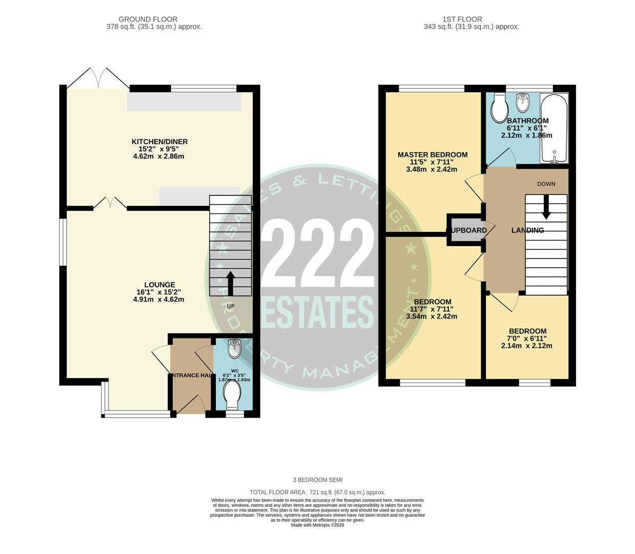 Floorplans For Lysander Drive, Padgate, Warrington