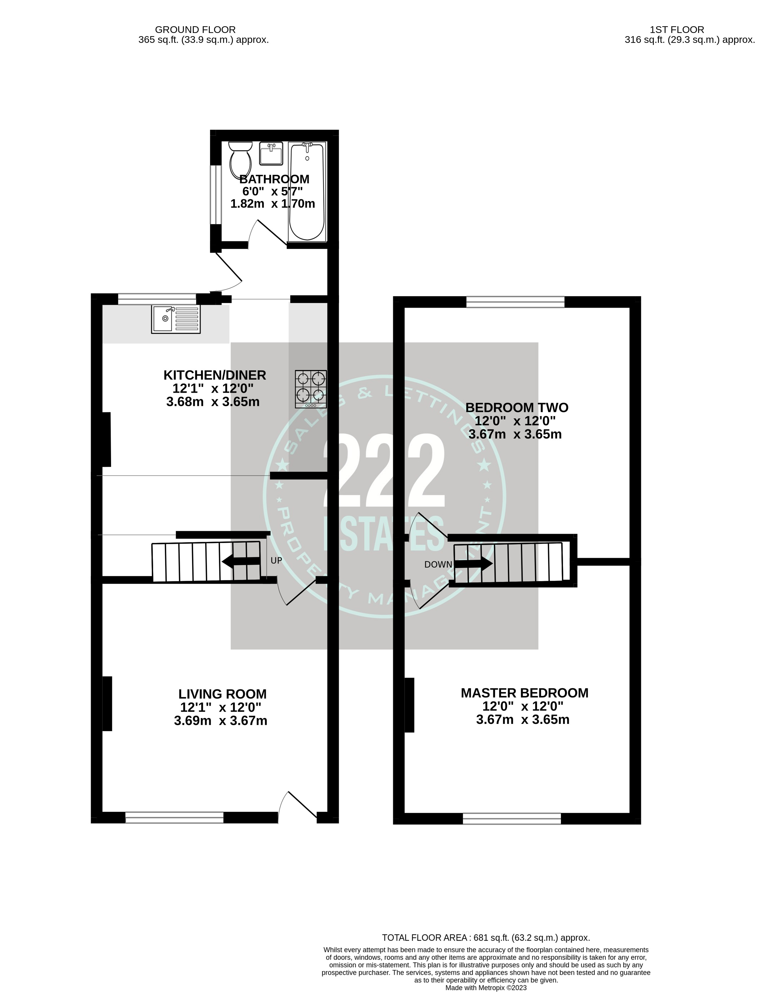 Floorplans For Laira Street, Warrington, WA2 7HF