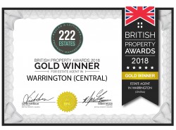 British Property Awards 2018 Gold Winners for Best Estate Agents in Warrington Central
